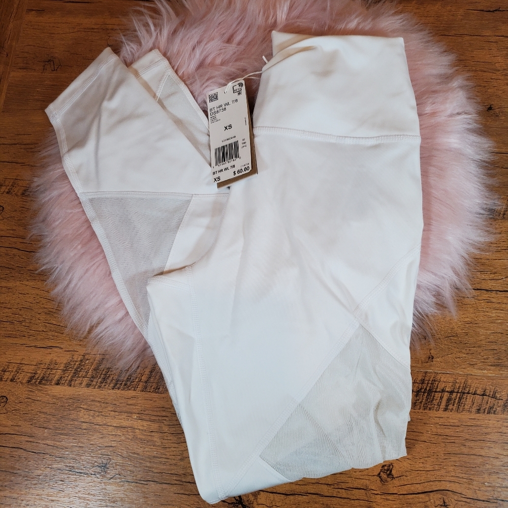 Adidas nwt high rise white mesh leggings size xs extra small